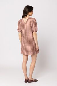 Seeking Lola Chestnut Check Fun Shift Dress