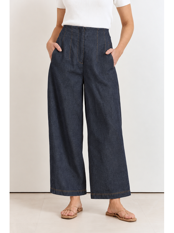Adorne Tamsen Cropped Lightweight Denim Pant