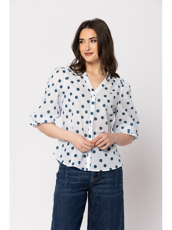 Seeking Lola Ink Spot Capella Blouse