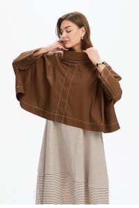 Tirelli Funnel Neck Contrast Top