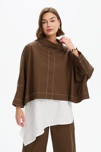 Tirelli Funnel Neck Contrast Top