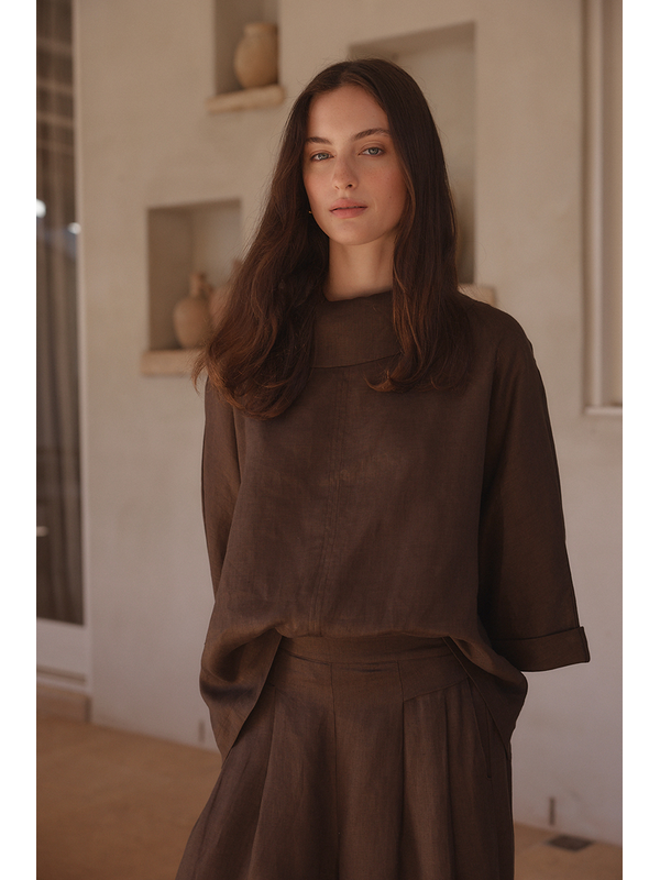 Tirelli Funnel Neck Boxy Top