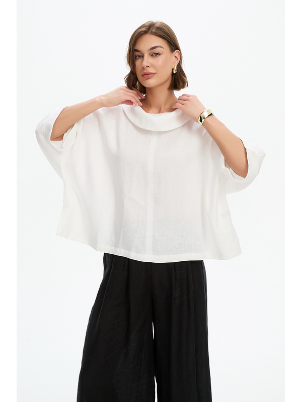 Tirelli Funnel Neck Boxy Top