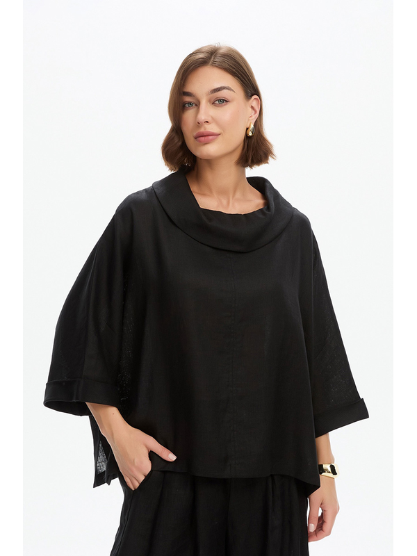 Tirelli Funnel Neck Boxy Top