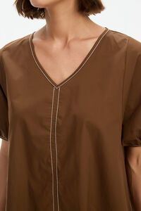 Tirelli Bishop Sleeve Contrast Top