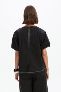 Tirelli Bishop Sleeve Contrast Top