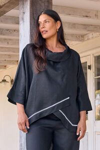 Tirelli Ladder Hem Cowl Neck Top