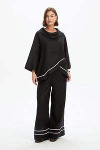 Tirelli Ladder Hem Cowl Neck Top