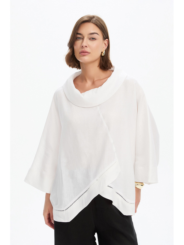 Tirelli Ladder Hem Cowl Neck Top