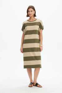 Tirelli Stripe Bubble Sleeve Dress