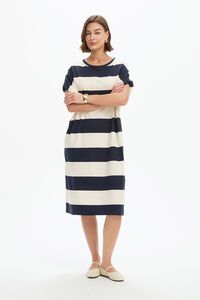 Tirelli Stripe Bubble Sleeve Dress