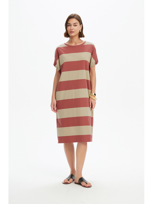Tirelli Stripe Bubble Sleeve Dress