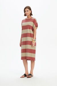 Tirelli Stripe Bubble Sleeve Dress