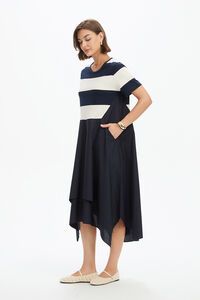 Tirelli Stripe Hanky Hem Combi Dress