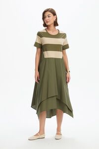 Tirelli Stripe Hanky Hem Combi Dress