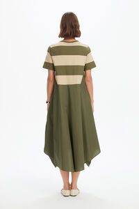 Tirelli Stripe Hanky Hem Combi Dress
