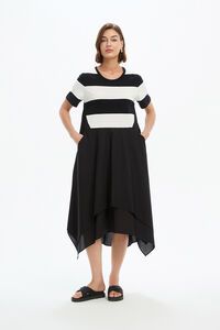 Tirelli Stripe Hanky Hem Combi Dress