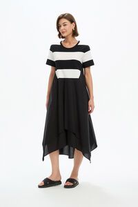 Tirelli Stripe Hanky Hem Combi Dress