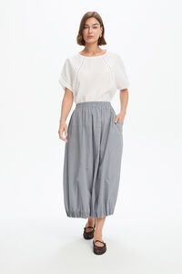 Tirelli Pintuck Hem Gingham Skirt