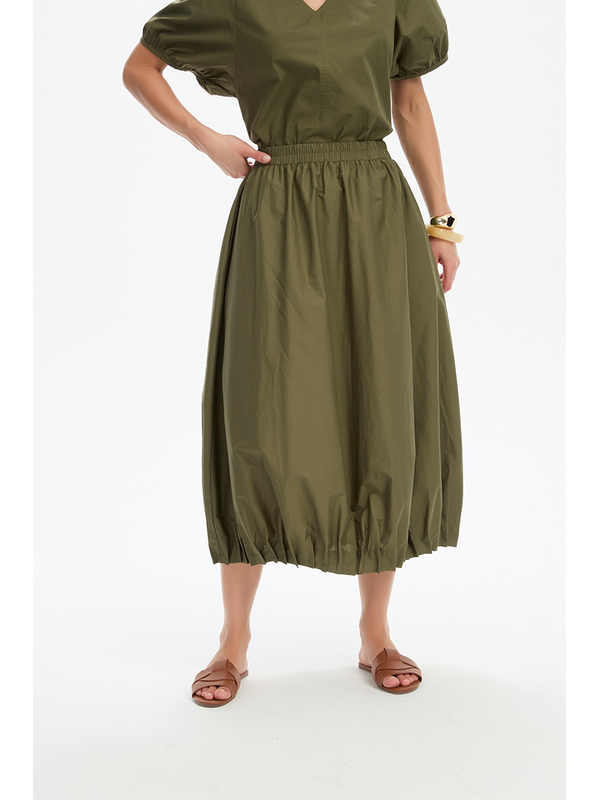 Tirelli Pintuck Hem Poplin Skirt