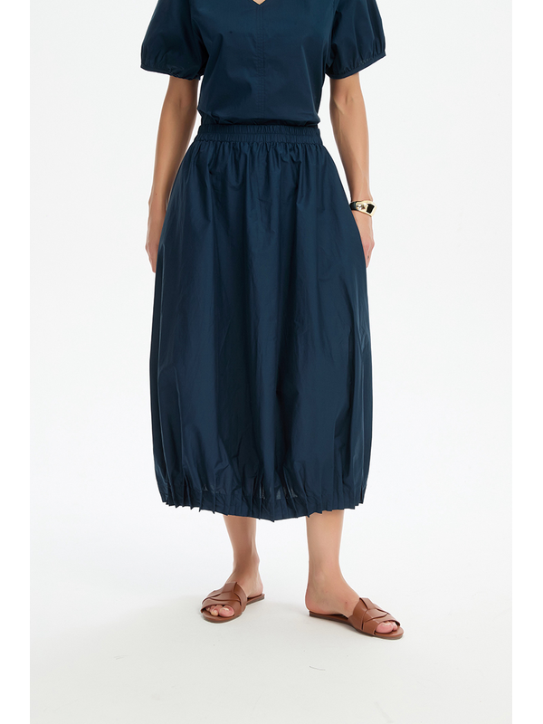 Tirelli Pintuck Hem Poplin Skirt
