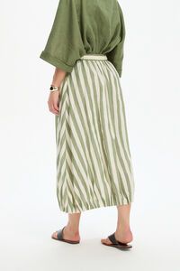 Tirelli Pintuck Hem Stripe Skirt