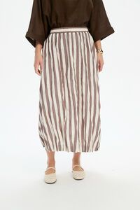 Tirelli Pintuck Hem Stripe Skirt