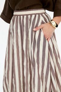 Tirelli Pintuck Hem Stripe Skirt