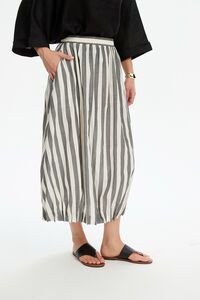 Tirelli Pintuck Hem Stripe Skirt