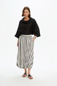 Tirelli Pintuck Hem Stripe Skirt
