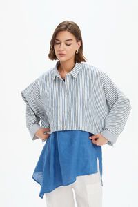 Tirelli Wide Crop Stripe Overshirt