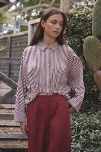 Tirelli Wide Crop Stripe Overshirt