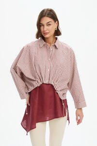 Tirelli Wide Crop Stripe Overshirt