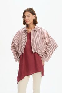 Tirelli Wide Crop Stripe Overshirt