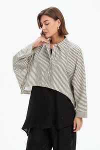 Tirelli Wide Crop Stripe Overshirt