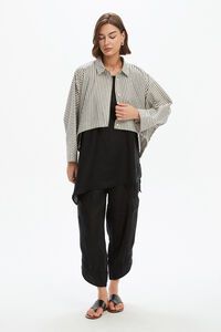 Tirelli Wide Crop Stripe Overshirt