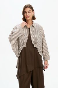 Tirelli Wide Crop Stripe Overshirt