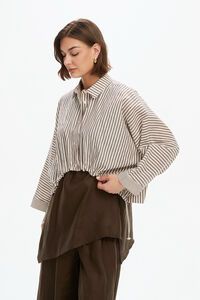 Tirelli Wide Crop Stripe Overshirt
