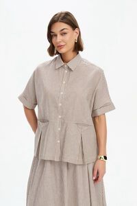 Tirelli Pleat Pocket Stripe Shirt