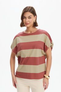 Tirelli Stripe Bubble Sleeve Tee