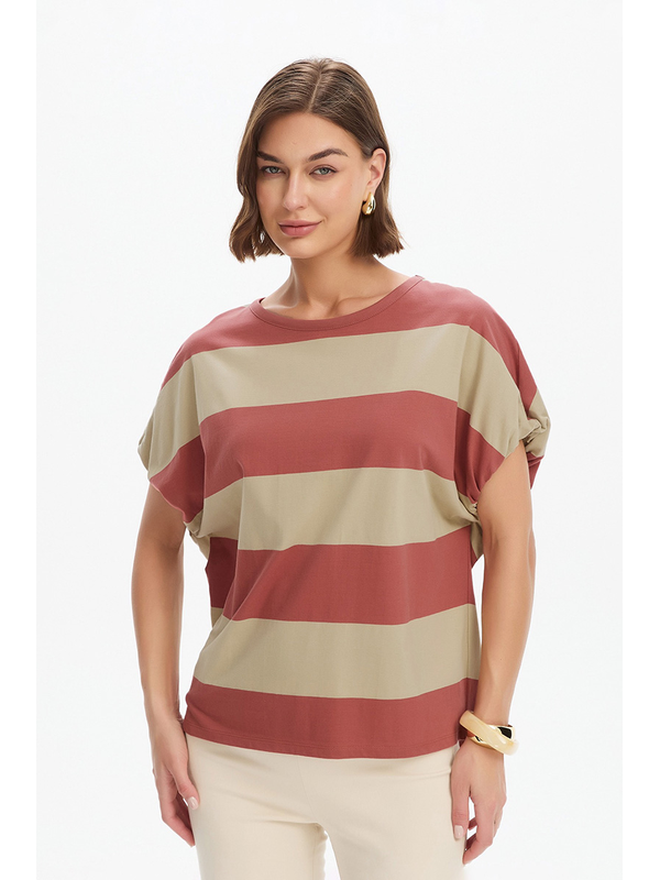 Tirelli Stripe Bubble Sleeve Tee