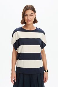 Tirelli Stripe Bubble Sleeve Tee