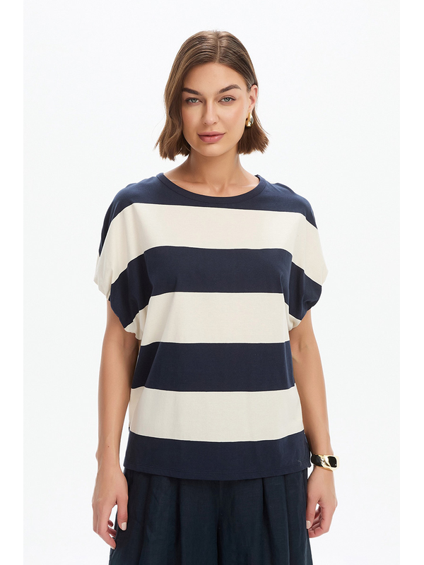 Tirelli Stripe Bubble Sleeve Tee
