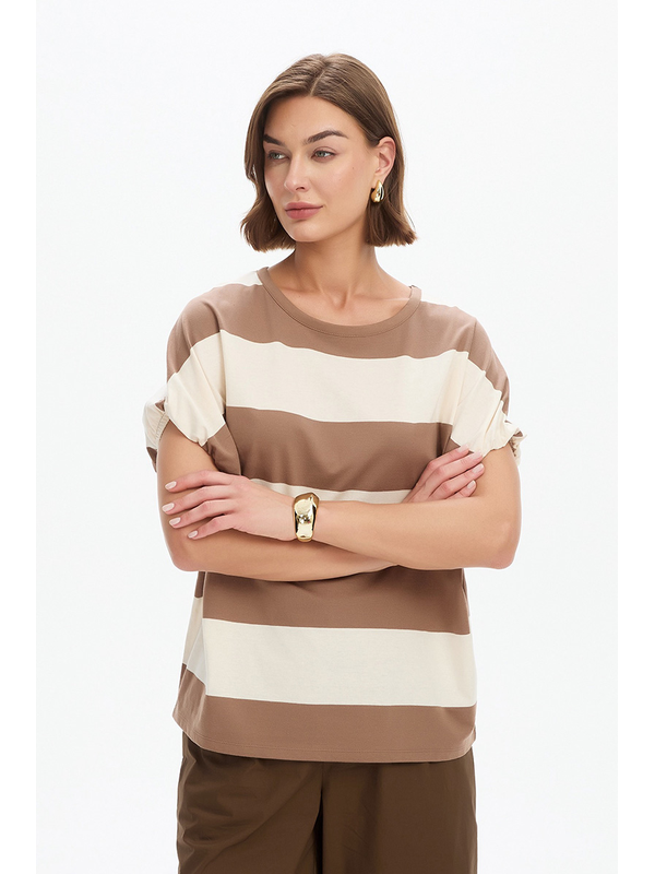 Tirelli Stripe Bubble Sleeve Tee