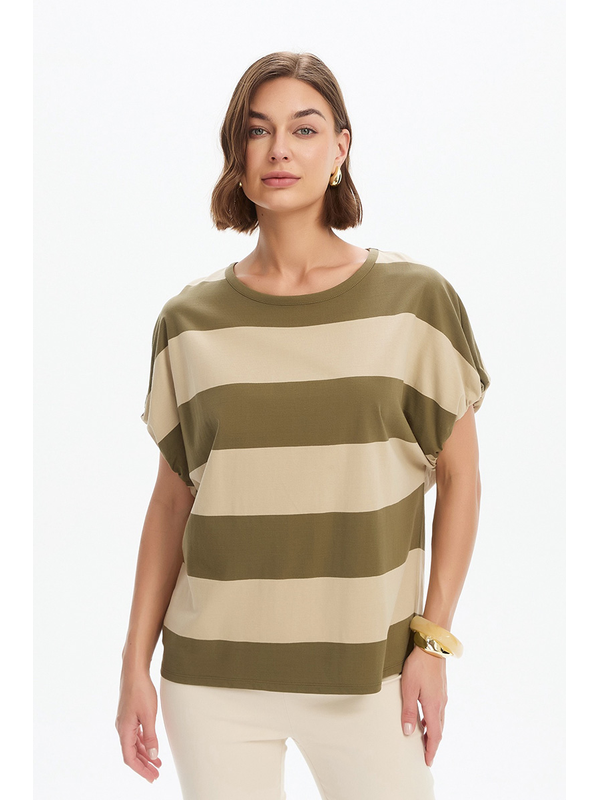 Tirelli Stripe Bubble Sleeve Tee