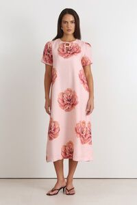 Adorne Portia Midi Linen Dress