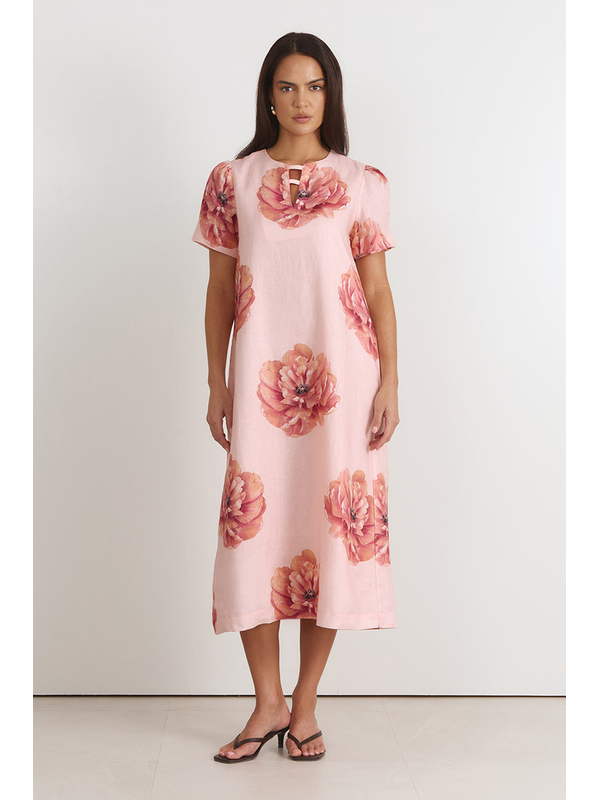 Adorne Portia Midi Linen Dress