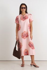 Adorne Portia Midi Linen Dress