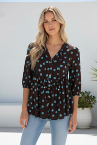 Miracle Polka Dot Button Blouse