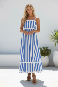 Miracle Shoestring Stripe Maxi Dress